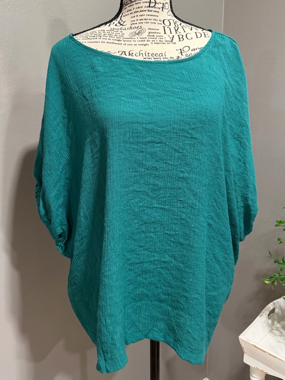 eesome Teal Oversized Boatneck Tunic